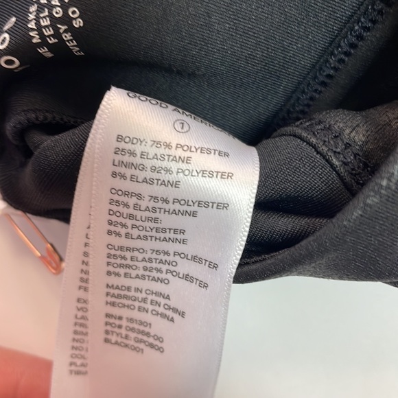 GOOD AMERICAN Leatherette V Back Bra Black SZ 1 (S) NWT - Picture 4 of 4